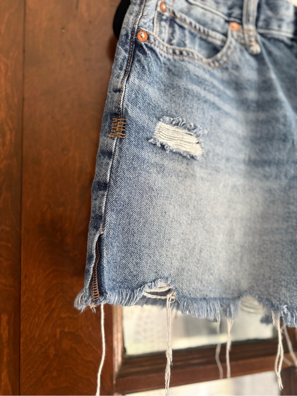 Free People We The Free Makai Cutoff Short in Shout & Twist Med Blue Size 27 - Picture 8 of 12
